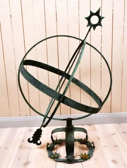 Pamono Large Swedish Garden Wrought Copper Sundial, 1950s><noscript><img width=