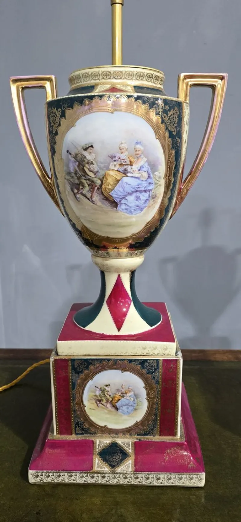 Pamono Large Table Lamps, Vienna, Austria, 1880, Set of 2> Table Lamps