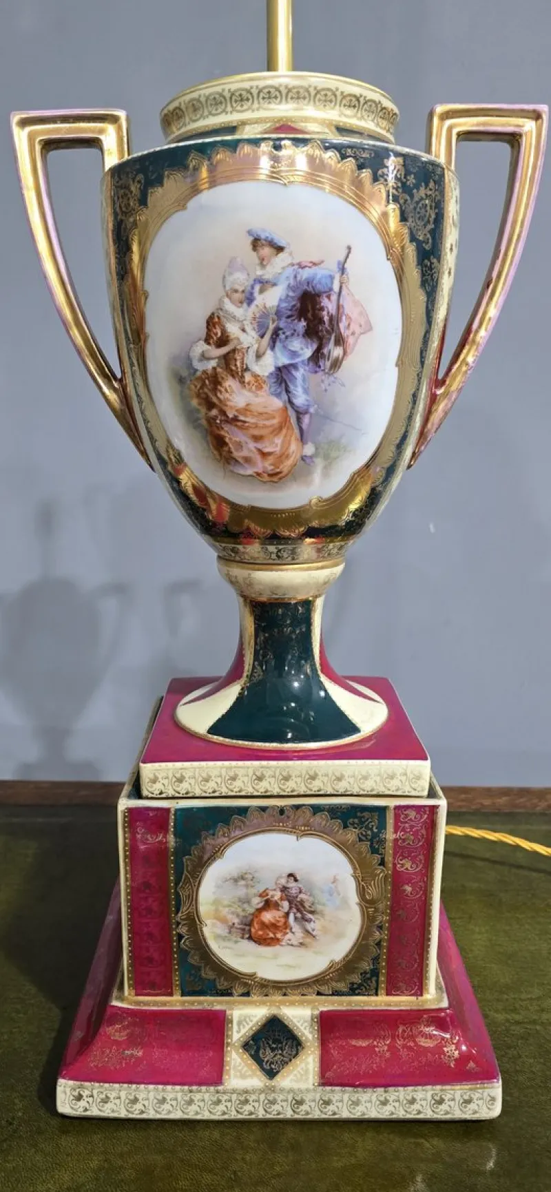 Pamono Large Table Lamps, Vienna, Austria, 1880, Set of 2> Table Lamps