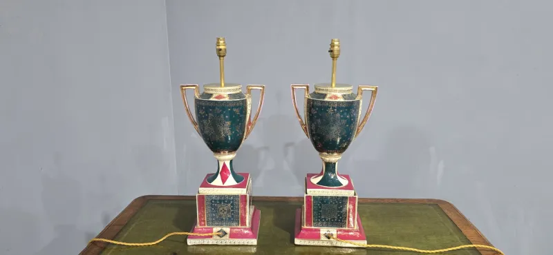 Pamono Large Table Lamps, Vienna, Austria, 1880, Set of 2> Table Lamps