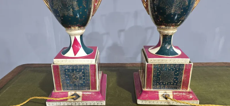 Pamono Large Table Lamps, Vienna, Austria, 1880, Set of 2> Table Lamps