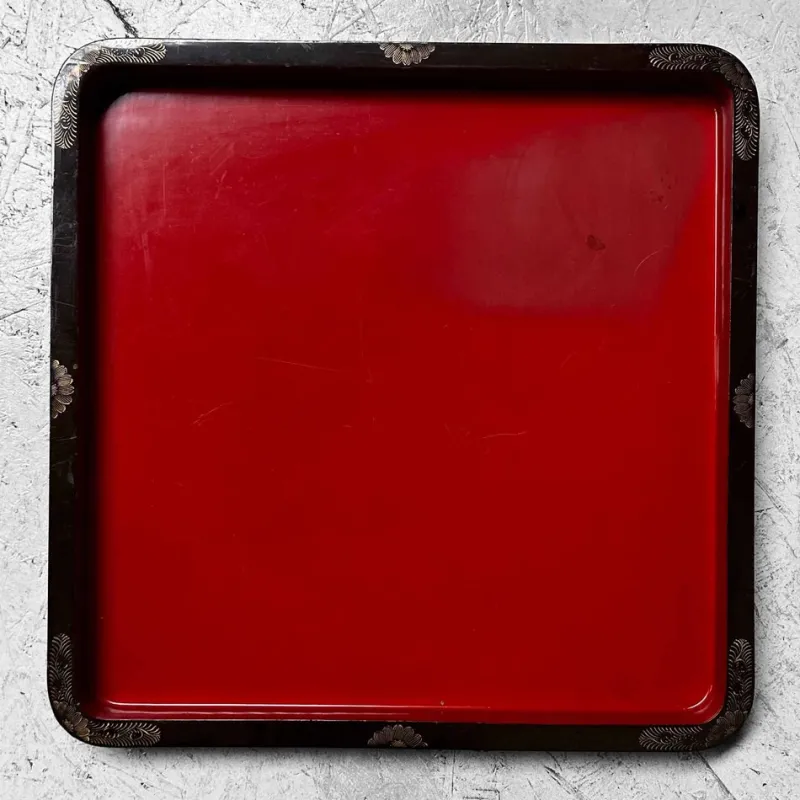 Pamono Large Taishō Era Urushi Lacquer Tray, Japan, 1920s> Trays