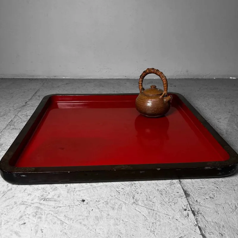 Pamono Large Taishō Era Urushi Lacquer Tray, Japan, 1920s> Trays