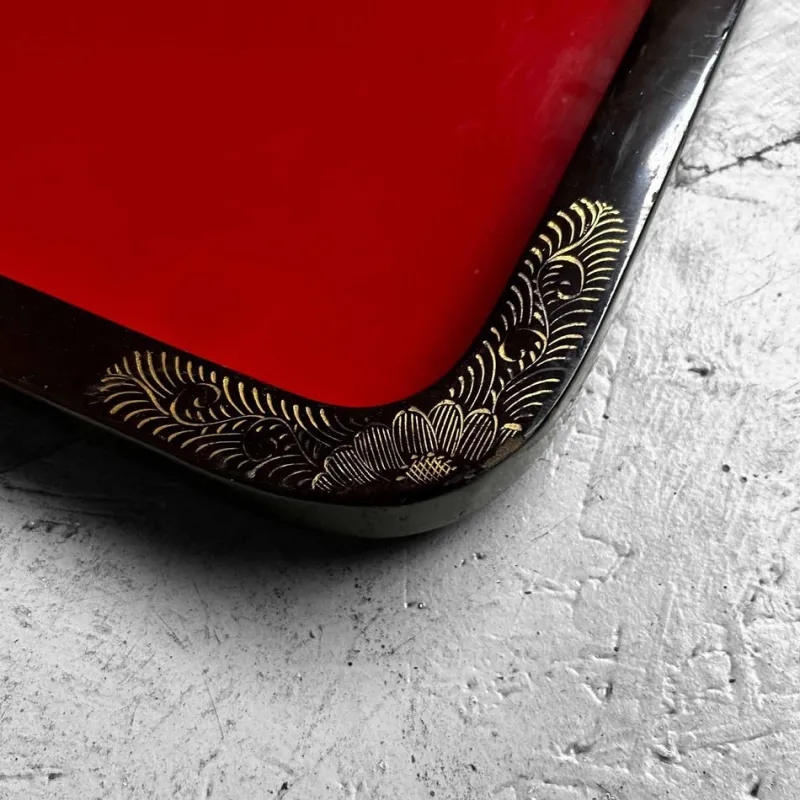 Pamono Large Taishō Era Urushi Lacquer Tray, Japan, 1920s> Trays