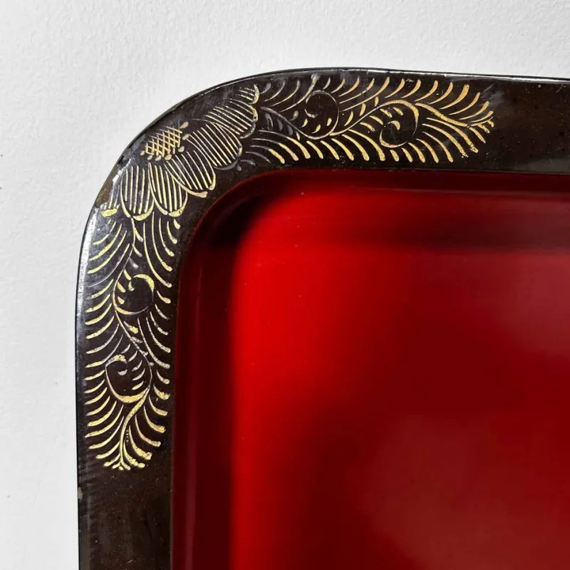 Pamono Large Taishō Era Urushi Lacquer Tray, Japan, 1920s> Trays
