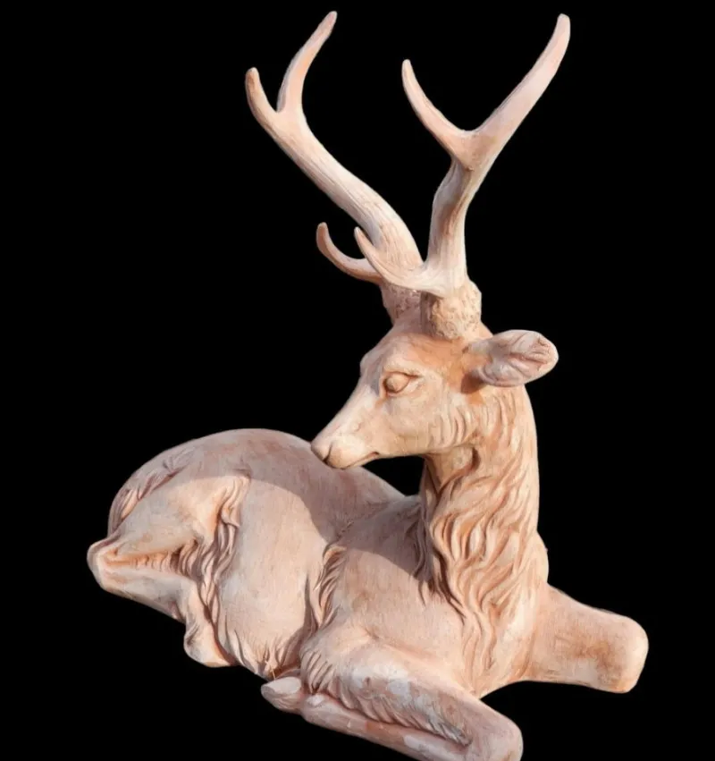 Pamono Large Terracotta Deer, 1950s> Garden Accessories