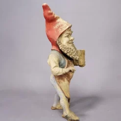 Pamono Large Terracotta Garden Gnome with Flower Pot, Germany, 1920s><noscript><img width=