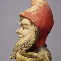 Pamono Large Terracotta Garden Gnome with Flower Pot, Germany, 1920s><noscript><img width=
