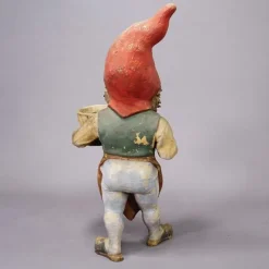 Pamono Large Terracotta Garden Gnome with Flower Pot, Germany, 1920s><noscript><img width=