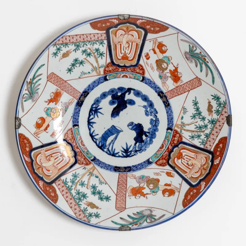Pamono Large 19th Century Imari Porcelain Plate> Dinner Plates & Bowls