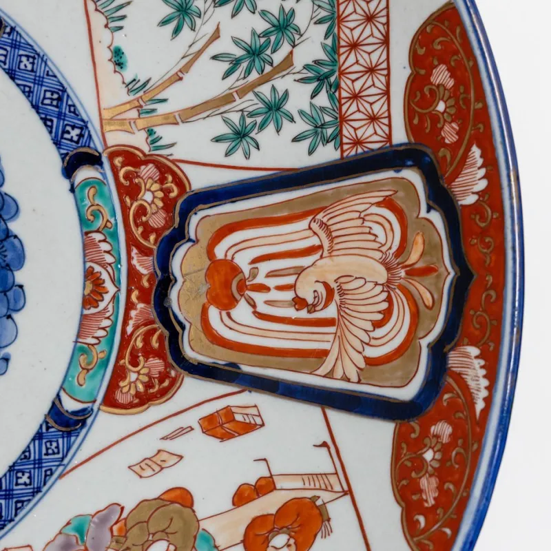 Pamono Large 19th Century Imari Porcelain Plate> Dinner Plates & Bowls