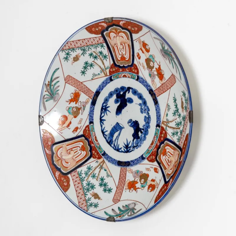 Pamono Large 19th Century Imari Porcelain Plate> Dinner Plates & Bowls