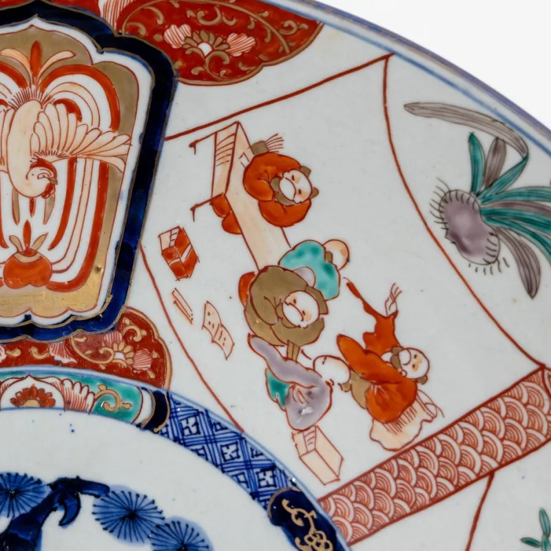 Pamono Large 19th Century Imari Porcelain Plate> Dinner Plates & Bowls