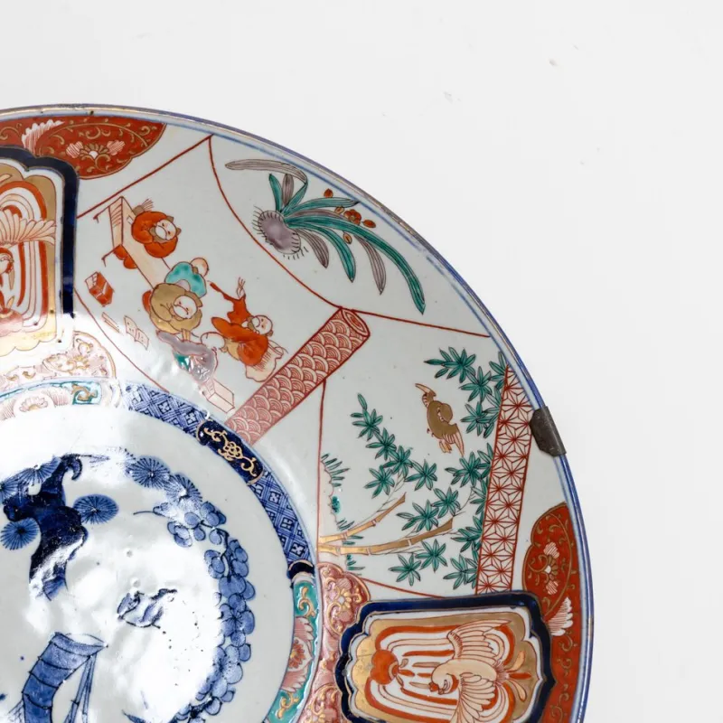 Pamono Large 19th Century Imari Porcelain Plate> Dinner Plates & Bowls