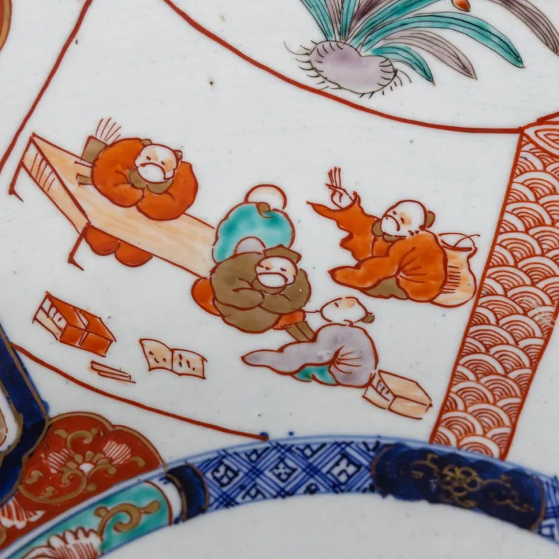 Pamono Large 19th Century Imari Porcelain Plate> Dinner Plates & Bowls