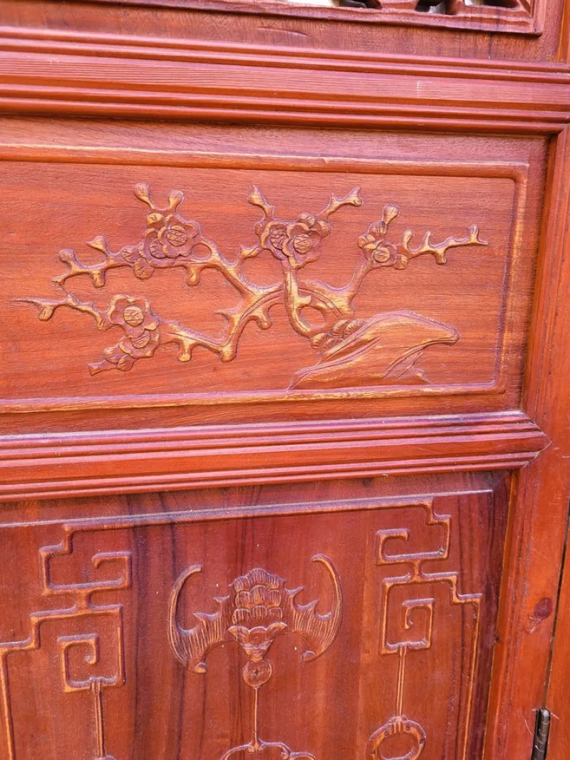 Sale Pamono Large 20th Century Screen in Carved Wood and Mirror, Asia