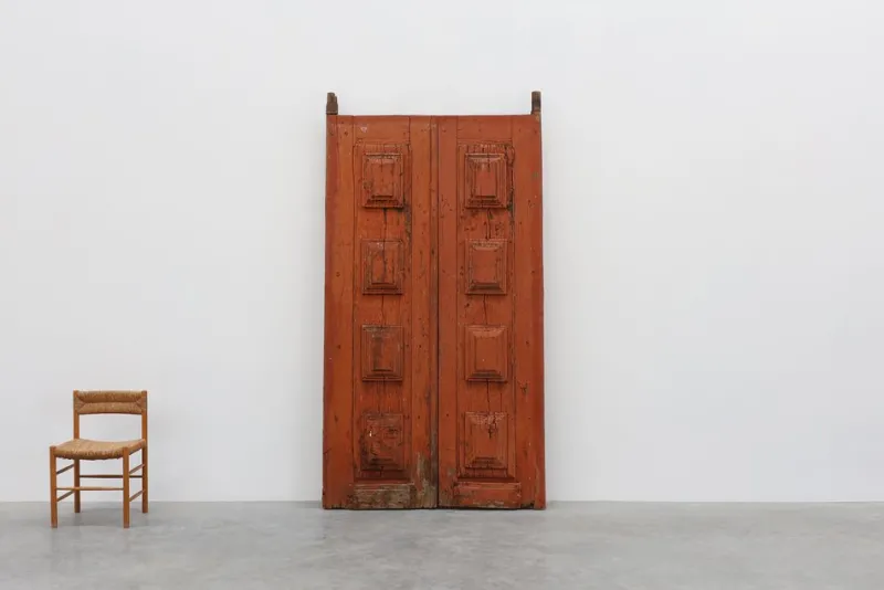 Sale Pamono Large 17th Century Terracotta Lacquered Oak Monastery Doors, Portugal, Set of 2