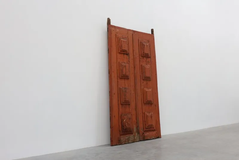 Sale Pamono Large 17th Century Terracotta Lacquered Oak Monastery Doors, Portugal, Set of 2