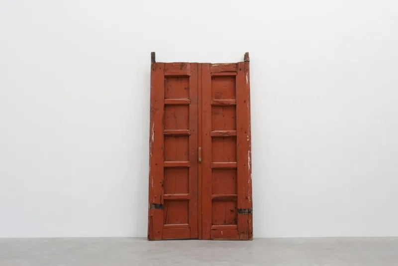 Sale Pamono Large 17th Century Terracotta Lacquered Oak Monastery Doors, Portugal, Set of 2