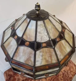 Best Pamono Large Tiffany Style Table Lamp in Brass