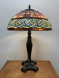 Pamono Large Tiffany Style Table Lamp with Celtic Shade> Table Lamps