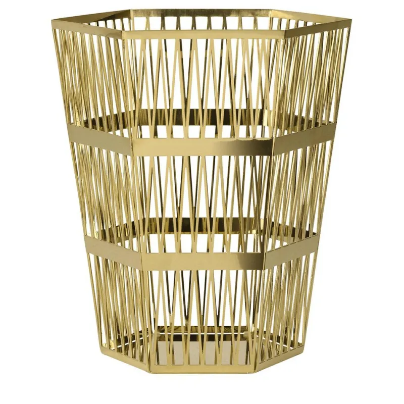 Pamono Large Tip Top Gold Basket by Richard Hutten> Trunks, Crates & Baskets
