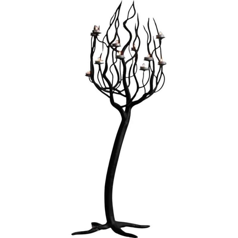 Sale Pamono Large Tree Shaped Candleholder in Hand Forged Steel, 1960s