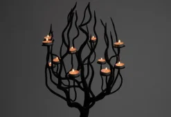 Sale Pamono Large Tree Shaped Candleholder in Hand Forged Steel, 1960s
