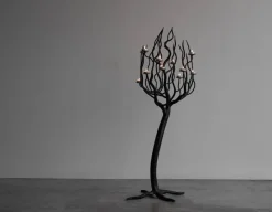 Sale Pamono Large Tree Shaped Candleholder in Hand Forged Steel, 1960s
