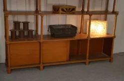 Pamono Large Turned Wood Bookcase, 1970s><noscript><img width=