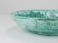 Pamono Large Turquoise Ceramic Fruit Bowl by Eva Ruffoni, Italy, 1980s><noscript><img width=