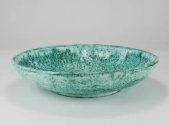 Pamono Large Turquoise Ceramic Fruit Bowl by Eva Ruffoni, Italy, 1980s><noscript><img width=