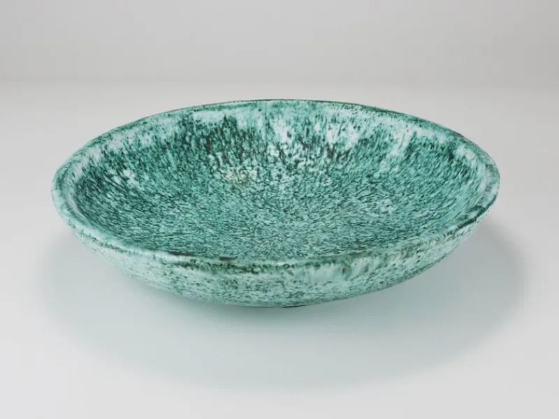 Pamono Large Turquoise Ceramic Fruit Bowl by Eva Ruffoni, Italy, 1980s> Bowls