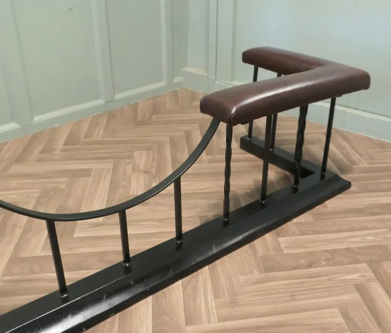 Pamono Large Upholstered Iron Club Fender, 1920s> Fireplaces And Mantels