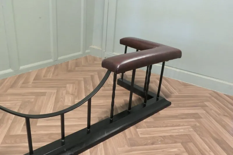 Pamono Large Upholstered Iron Club Fender, 1920s> Fireplaces And Mantels