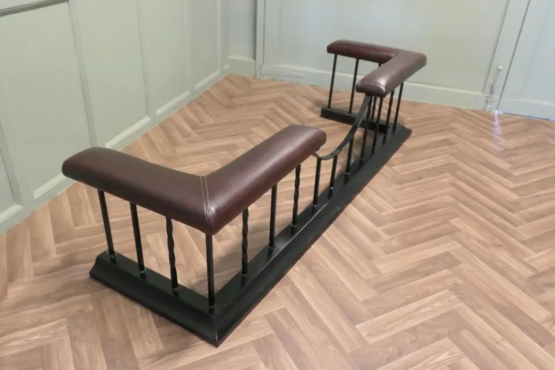 Pamono Large Upholstered Iron Club Fender, 1920s> Fireplaces And Mantels