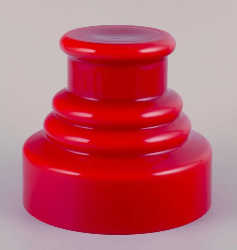 Hot Pamono Large Vase in Red Art Glass by Christer Holmgren for Holmegaard, 1960s