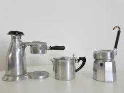 New Pamono Large Vesuviana Coffee Pots or Cafetières from OMG, Italy, 1960s, Set of 3
