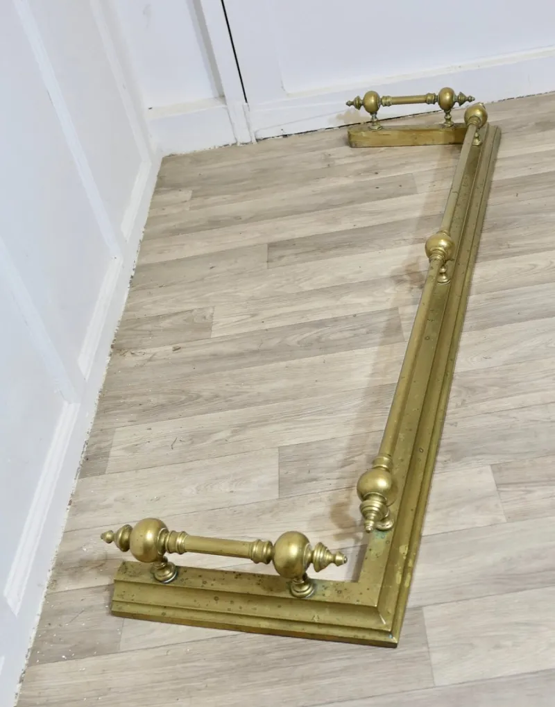 Pamono Large Victorian Brass Fender> Fireplaces And Mantels