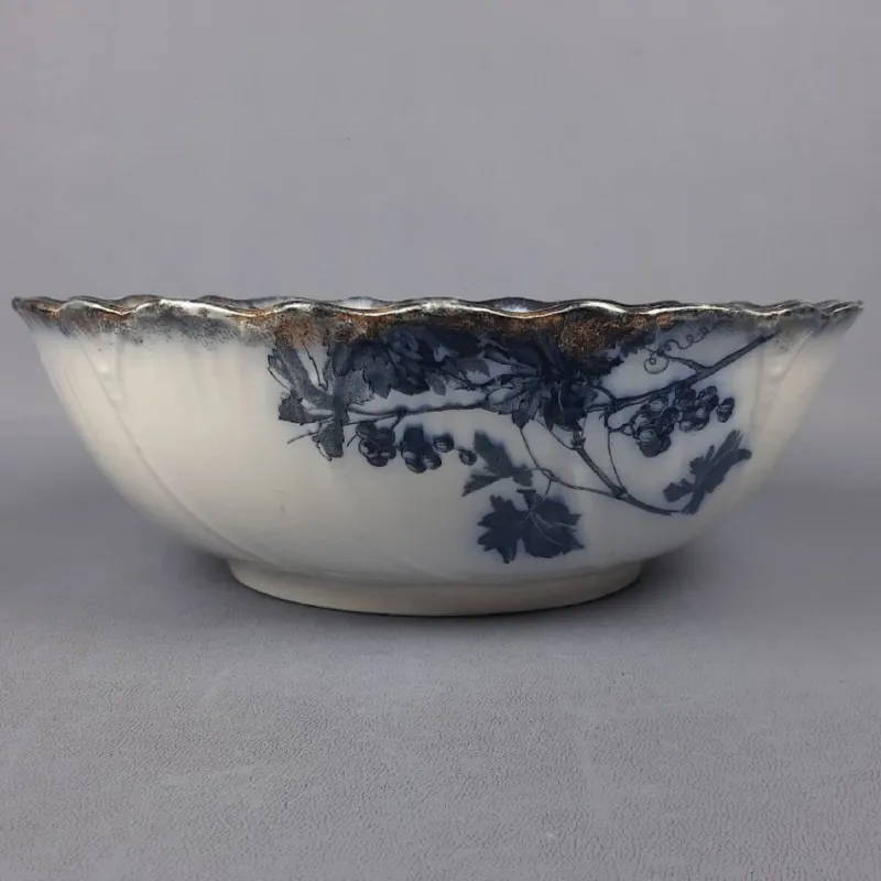 Pamono Large Vintage Blue Grape Vine Porcelain Bowl, 1920s> Bowls