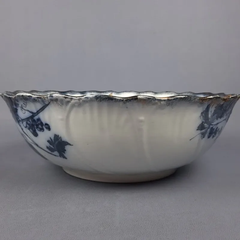 Pamono Large Vintage Blue Grape Vine Porcelain Bowl, 1920s> Bowls