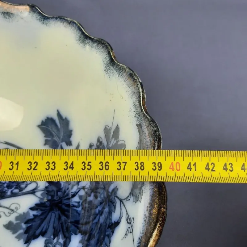 Pamono Large Vintage Blue Grape Vine Porcelain Bowl, 1920s> Bowls