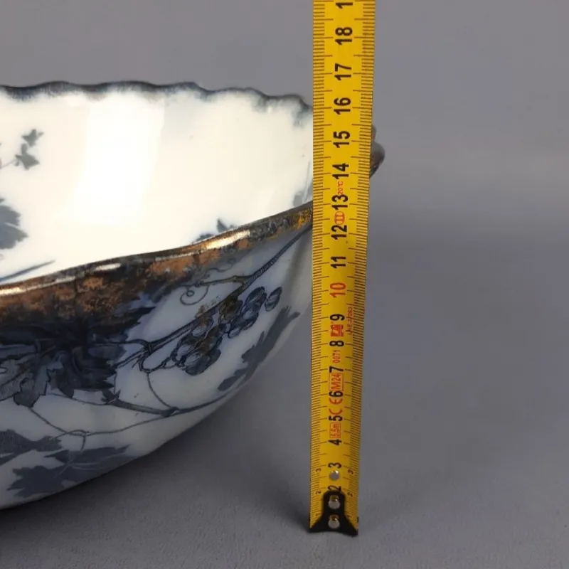 Pamono Large Vintage Blue Grape Vine Porcelain Bowl, 1920s> Bowls