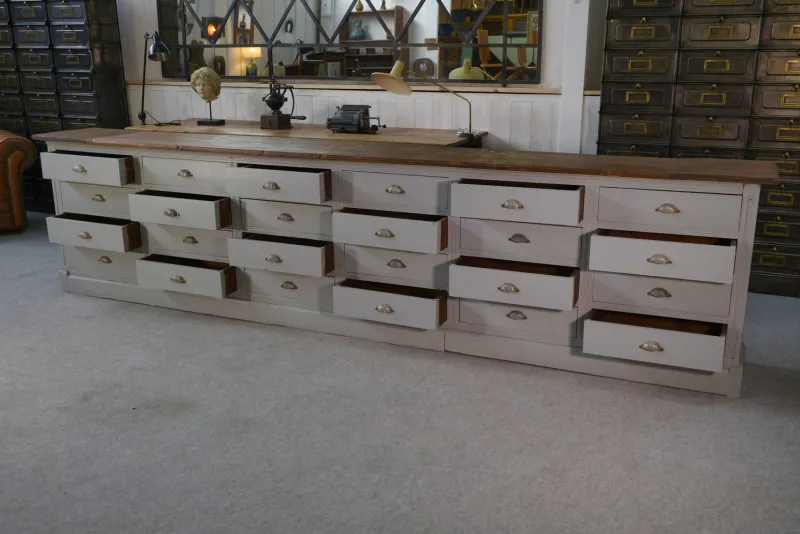 Pamono Large Vintage Drawer Craft Cabinet in Fir, 1950s> Dressers, Commodes & Chests