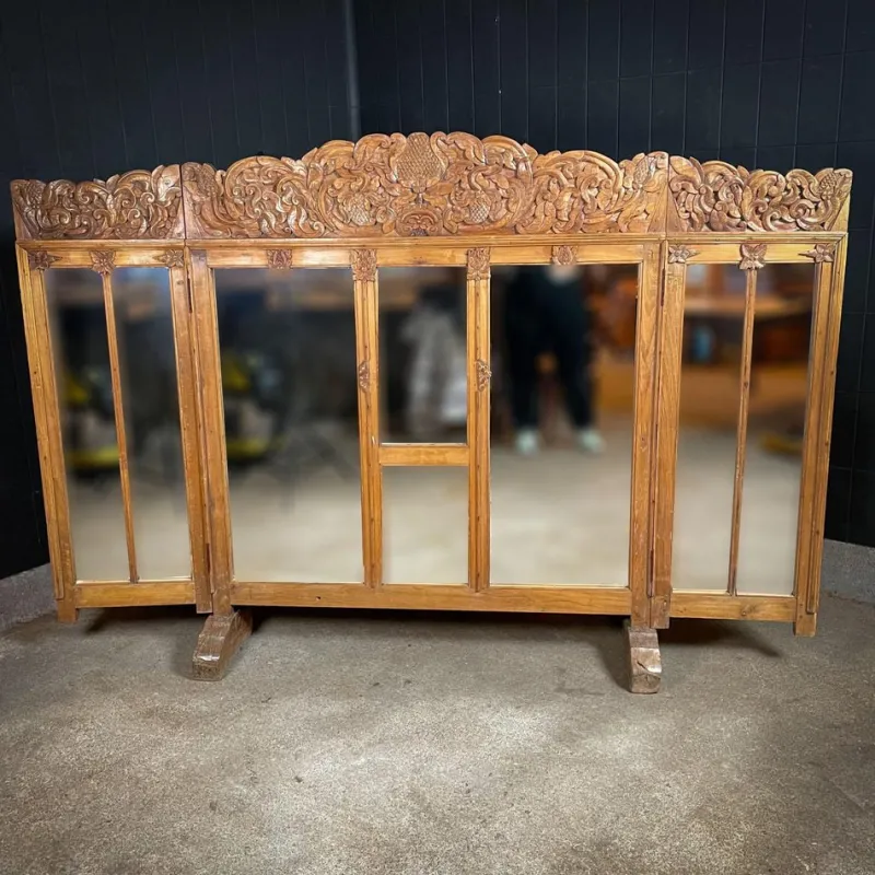 Pamono Large Vintage Eastern Room Divider with Mirrors> Room Dividers & Screens