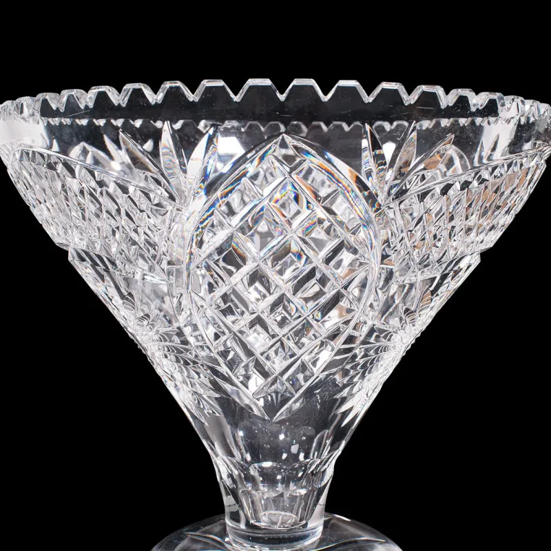 Pamono Large Vintage English Fruit Bowl in Crystal and Cut Glass, 1950> Serving Dishes