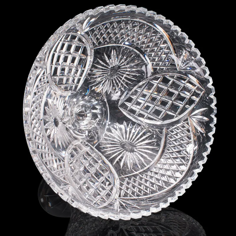 Pamono Large Vintage English Fruit Bowl in Crystal and Cut Glass, 1950> Serving Dishes