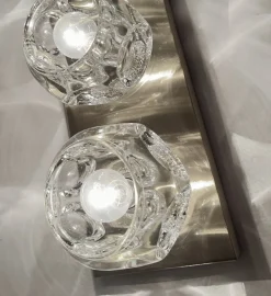 Pamono Large Vintage Glass Sconces from Peill & Putzler, 1970s, Set of 2><noscript><img width=
