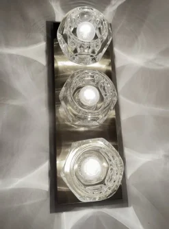 Pamono Large Vintage Glass Sconces from Peill & Putzler, 1970s, Set of 2><noscript><img width=