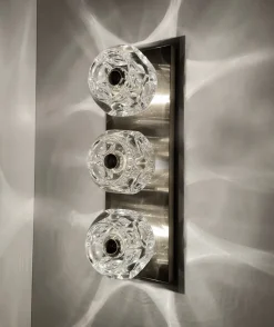 Pamono Large Vintage Glass Sconces from Peill & Putzler, 1970s, Set of 2><noscript><img width=